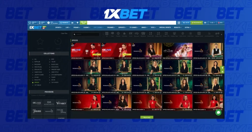 1xBet Play Live Casino Games